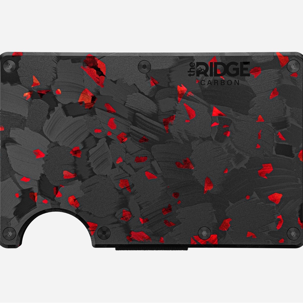 NOT FOR SALE Ridge Carbon Fiber Wallet with Red Accents